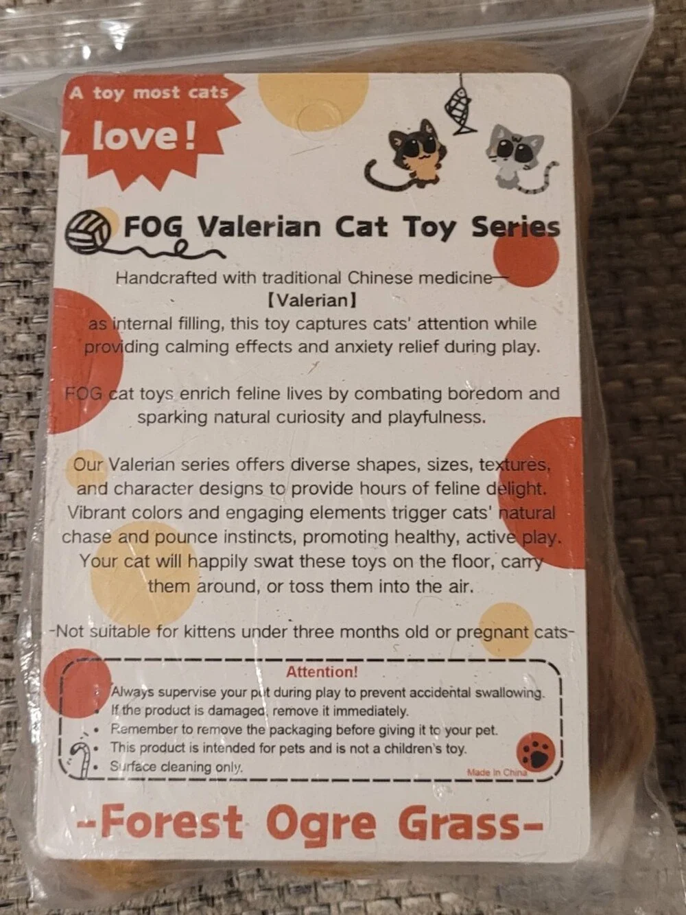 FOG Valerian Cat Toy Series Forest Ogre Grass Plush Paw